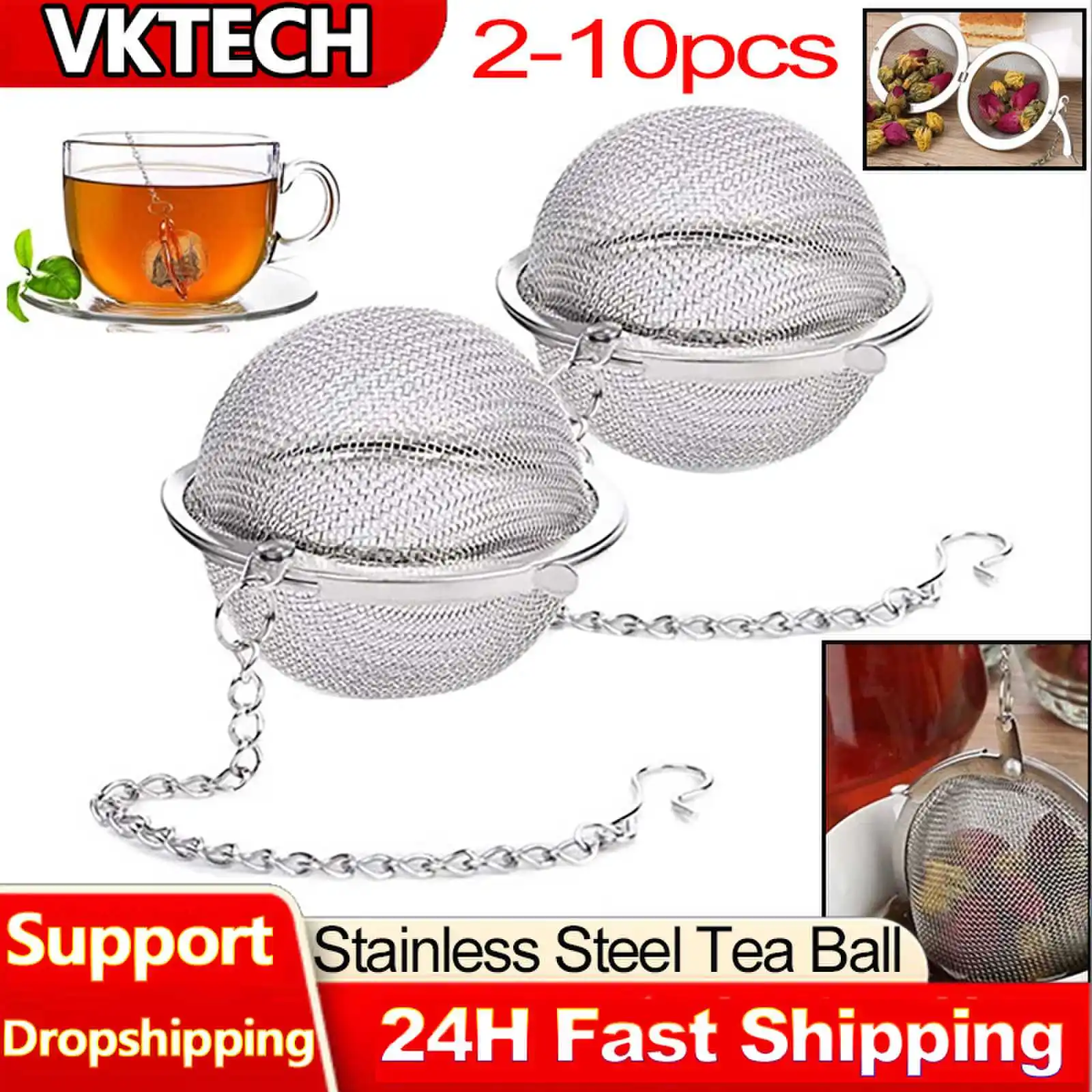 Loose Leaf Tea Infuser - مصفاة شبكة كروية من الفولاذ المقاوم