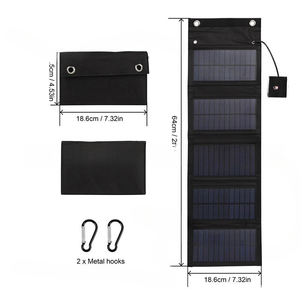 Solar Charger Panel Foldable - حقيبة قابلة للطي بالطاقة الشمسية بقدرة