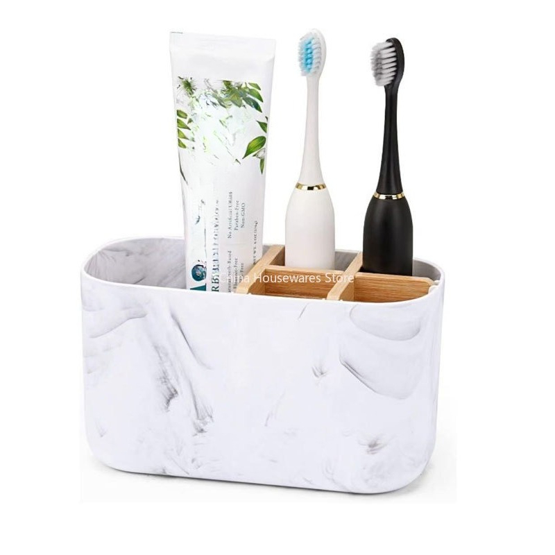 Bamboo Toothbrush Set - حامل فرشاة الأسنان للفرش الكهربائية منظم
