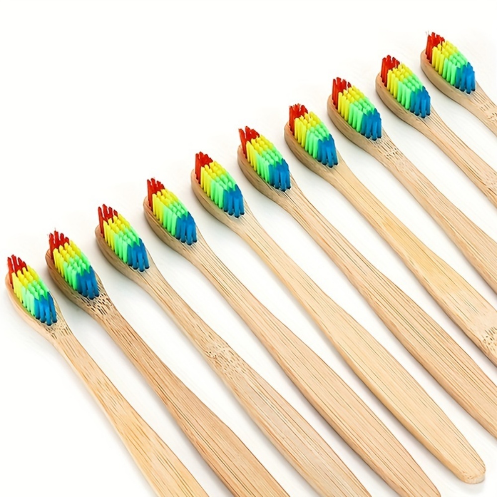 Bamboo Toothbrush Set - فرشاتان محمولتان من الخيزران بألوان قوس