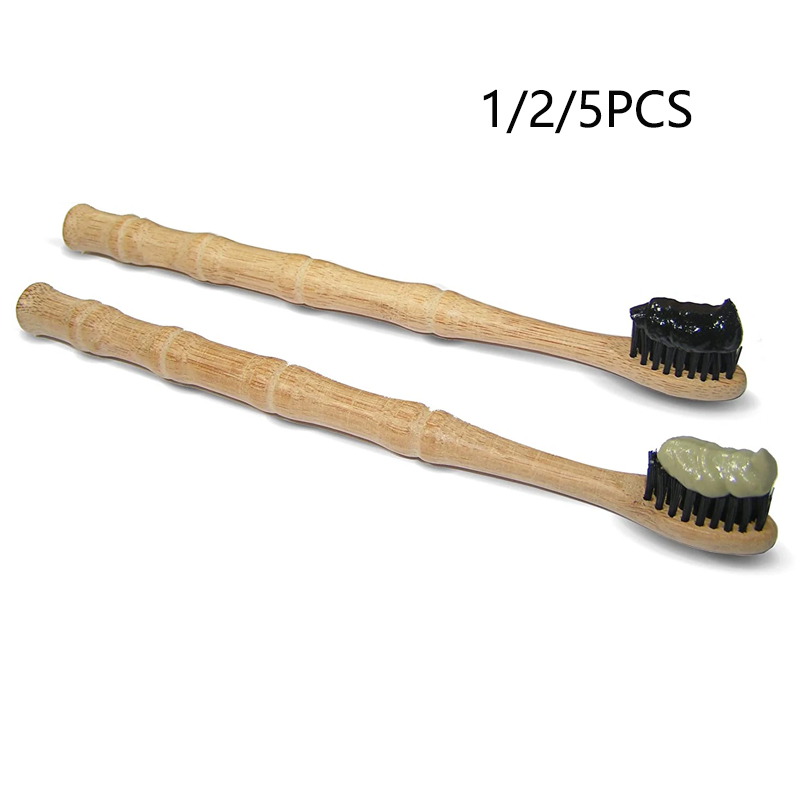 Bamboo Toothbrush Set - 1/2/5 قطعة الطبيعية القابلة للتحلل فرشاة