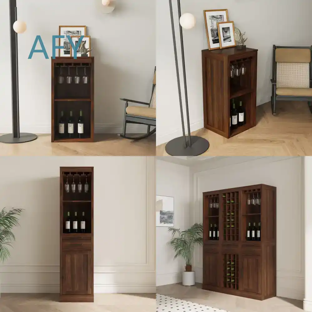 Muji Home Storage - خزانة نبيذ معيارية بلون الجوز البني