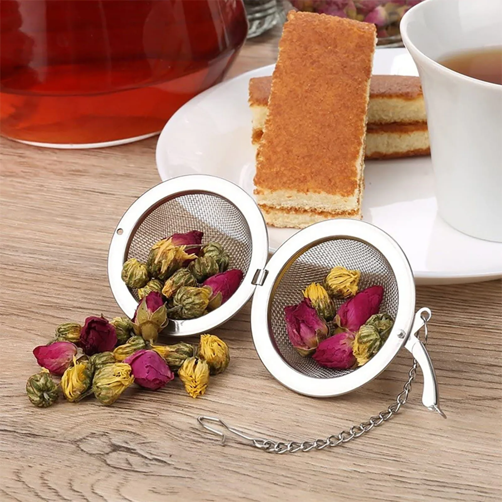 مصفاة شبكة كروية من الفولاذ ال - مراجعة Loose Leaf Tea Infuser وسعره