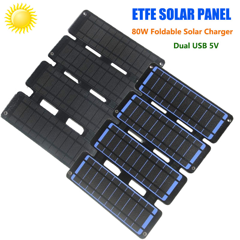لوحة شمسية قابلة للطي 80 واط E - مراجعة Solar Charger Panel Foldable وسعره