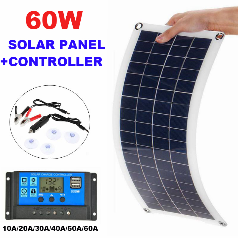 لوحة شمسية 100 واط مع مخرج USB - مراجعة Solar Charger Panel Foldable وسعره