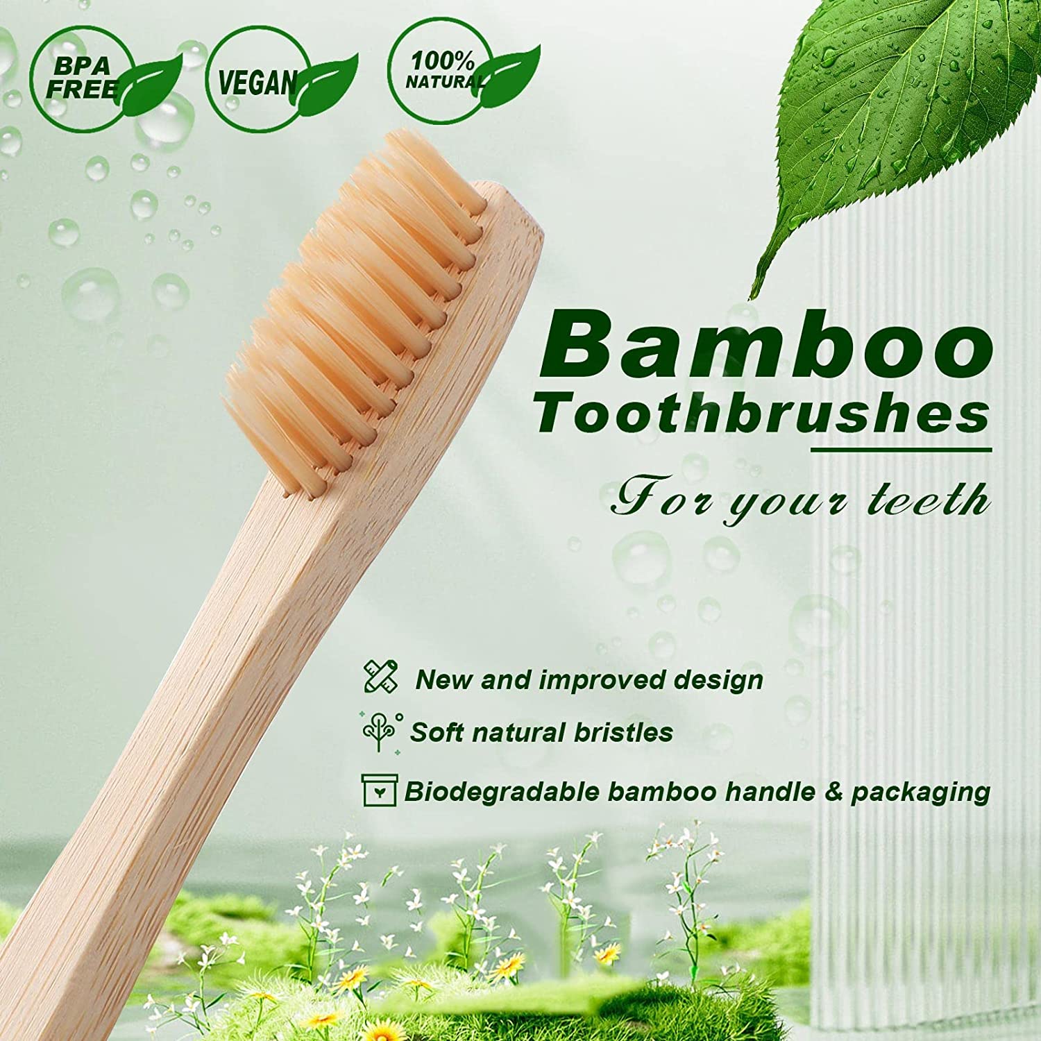 100 قطعة شعار مخصص للأطفال فرش - مراجعة Bamboo Toothbrush Set وسعره