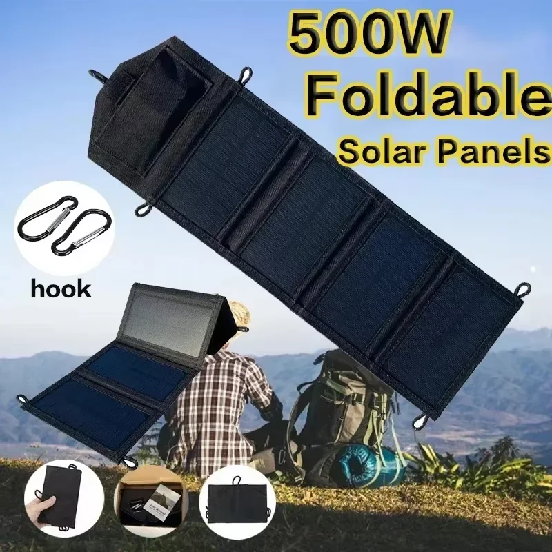 لوح شمسي قابل للطي بقوة 500 وا - مراجعة Solar Charger Panel Foldable وسعره