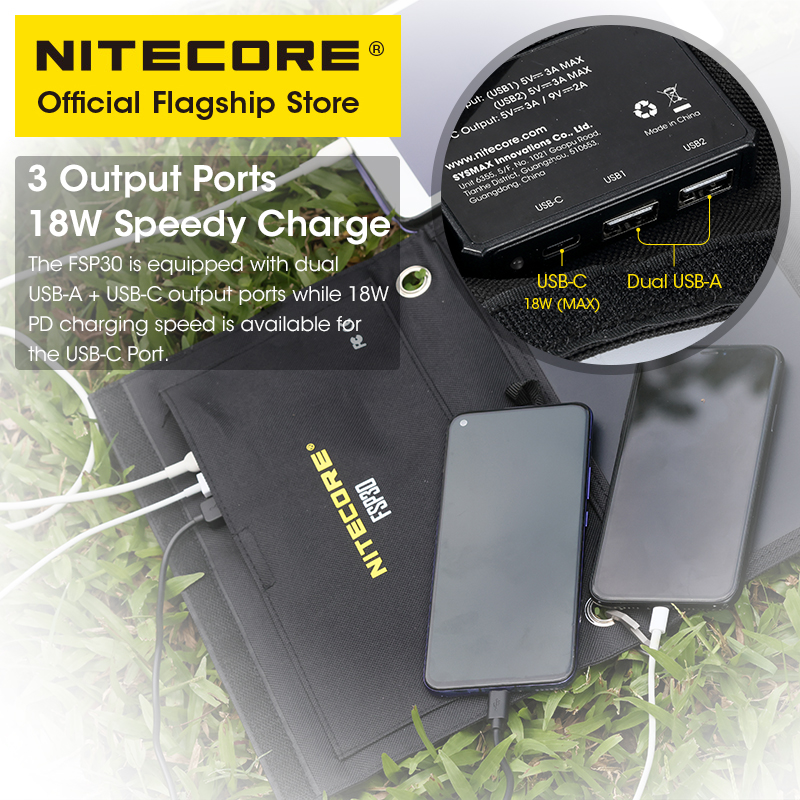 NITECORE FSP30 30 واط لوحة طاق - مراجعة Solar Charger Panel Foldable وسعره