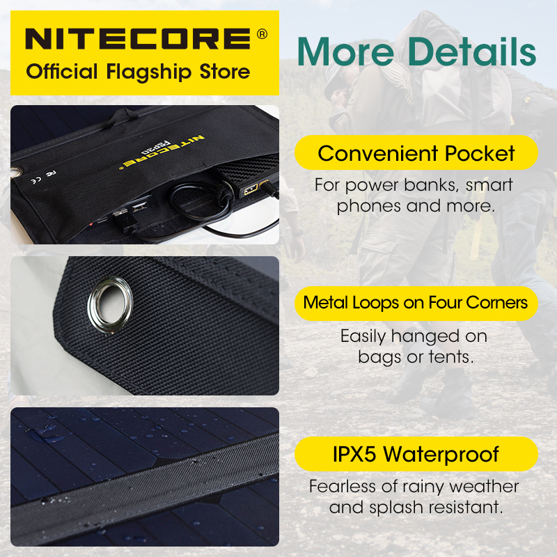 NITECORE FSP30 30 واط لوحة طاق - مراجعة Solar Charger Panel Foldable وسعره
